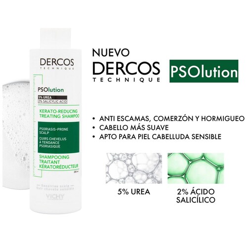 Vichy Dercos Psolution Shampoo de Tratamiento Keratorreductor para Piel Cabelluda Sensible 200Ml