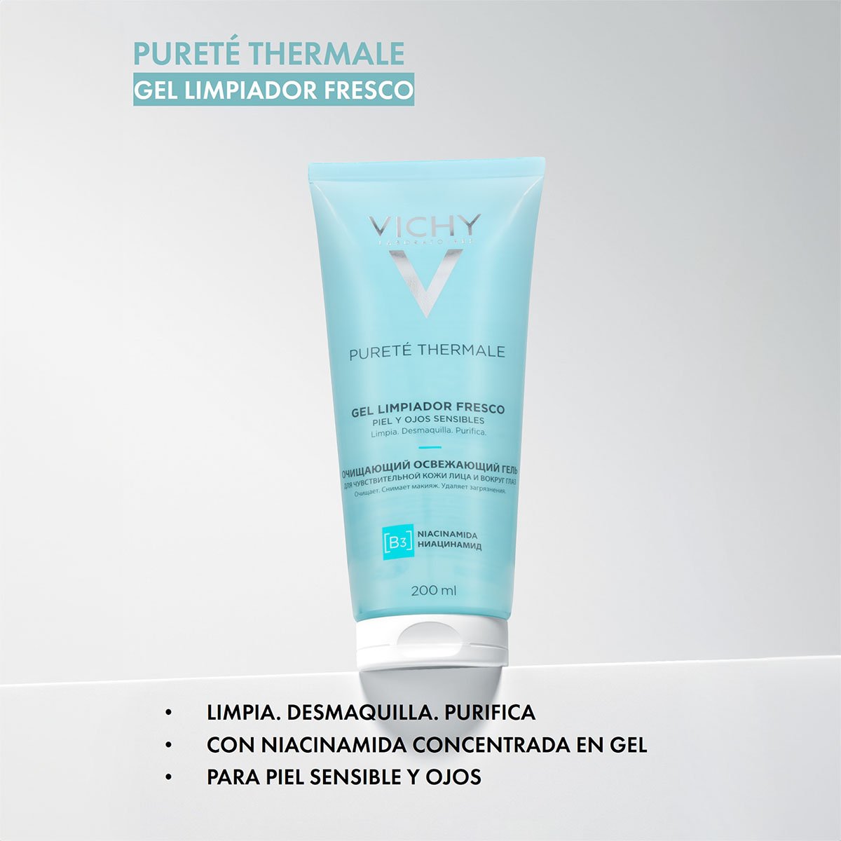Vichy Gel Limpidor Pureté Thermale 200 ml image number 4