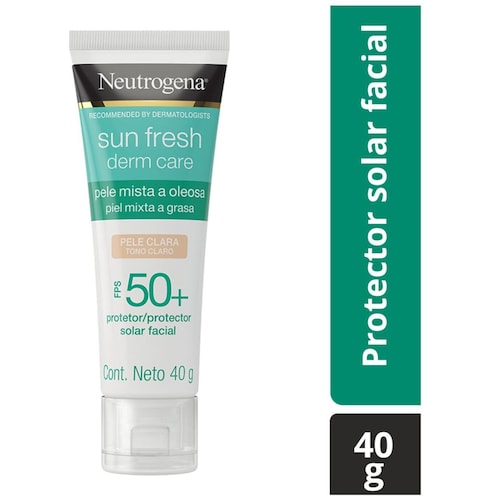 Neutrogena Protector Solar Facial Tono Claro Sun Fresh Derm Care Niacinamida Fps50+ 40G