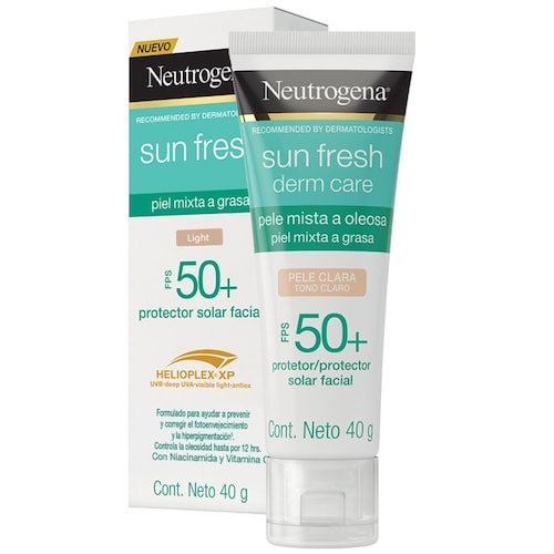 Neutrogena Protector Solar Facial Tono Claro Sun Fresh Derm Care Niacinamida Fps50+ 40G