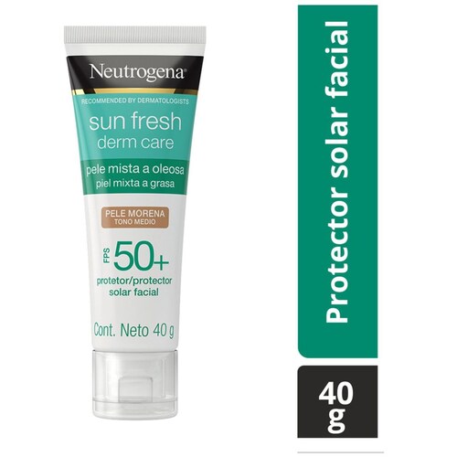Neutrogena Protector Solar Facial Tono Medio Sun Fresh Derm Care Niacinamida Fps50+ 40G
