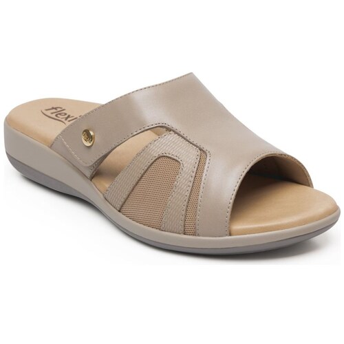 Sandalia en Diseño Flat Color Beige Flexi