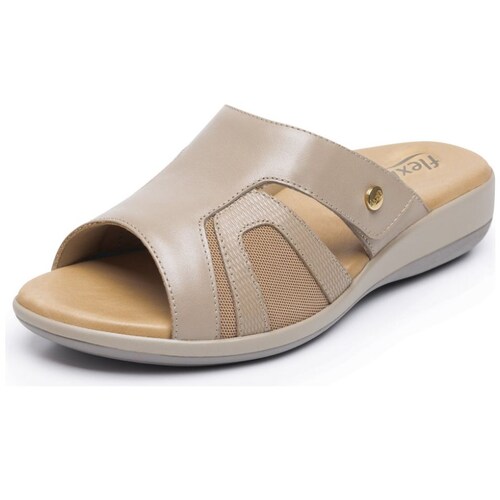 Sandalia en Diseño Flat Color Beige Flexi