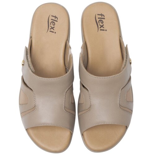 Sandalia en Diseño Flat Color Beige Flexi