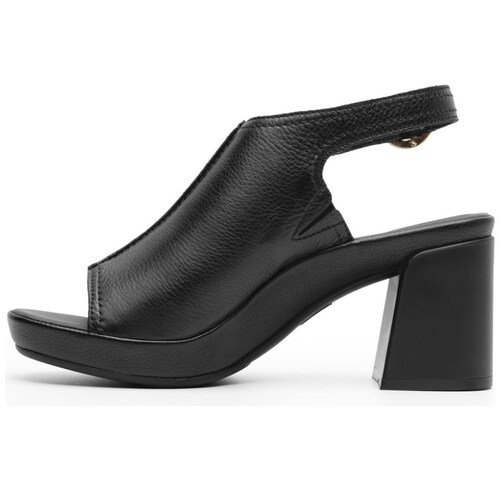 Sandalia con Cubierta y Tacón Color Negro para Mujer Flexi