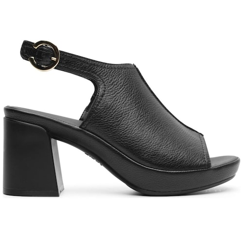 Sandalia con Cubierta y Tacón Color Negro para Mujer Flexi