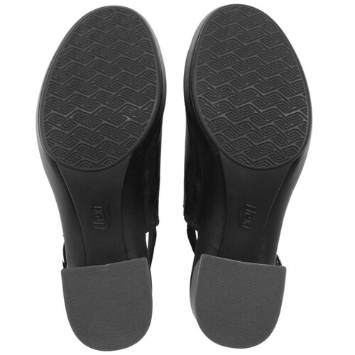 Sandalia con Cubierta y Tacón Color Negro para Mujer Flexi