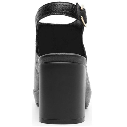 Sandalia con Cubierta y Tacón Color Negro para Mujer Flexi