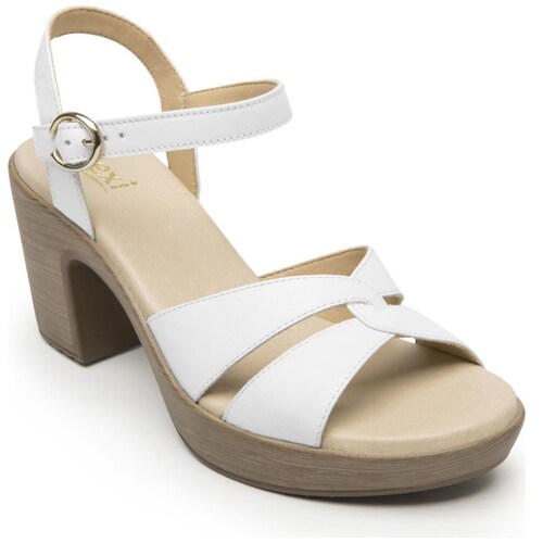 Sandalia con Tira Entrelazada y Ajustable Color Blanco para Mujer Flexi