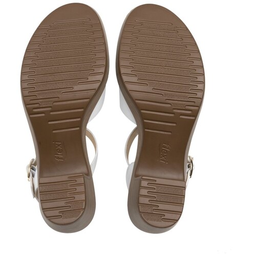 Sandalia con Tira Entrelazada y Ajustable Color Blanco para Mujer Flexi