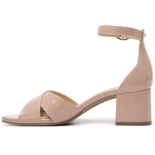 Sandalia con Tacón y Ajuste Pulsera en Color Beige para Mujer Flexi
