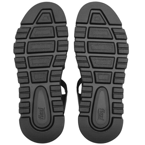 Sandalia con Suela Dentada Color Negro Flexi