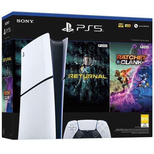 Consola Playstation®5 (Modelo Slim) con 2 Juegos - Versión Digital
