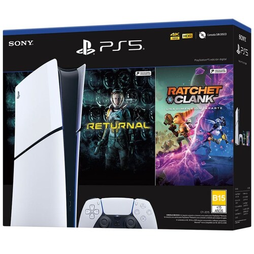 Consola Playstation®5 (Modelo Slim) con 2 Juegos - Versión Digital