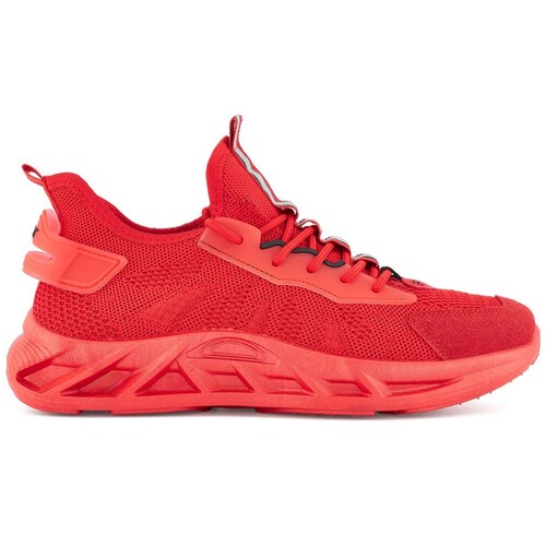 Tenis Casuales Ferrato con Mezcla Textil Color Rojo para Hombre