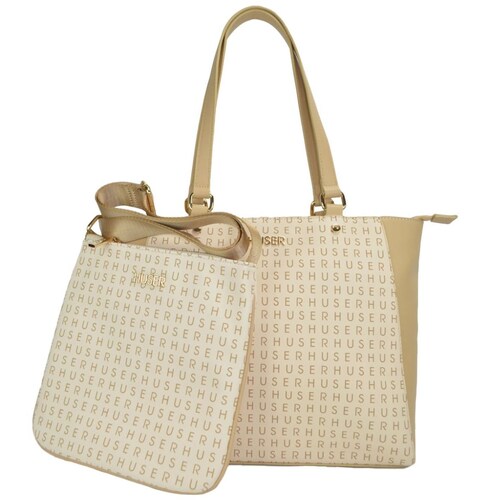 Bolso Tote Huser Beige para Mujer