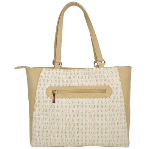 Bolso Tote Huser Beige para Mujer