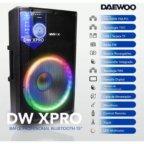 Bafle Bluetooth Daewoo 15" Dw Xpro Dw1515
