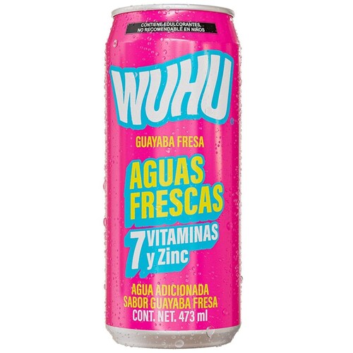 Agua Vitaminada Wuhu Sabor Guayaba Fresa 473 Ml
