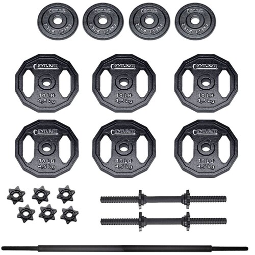 Set de Pesas con Barra y Mancuernas Centurfit