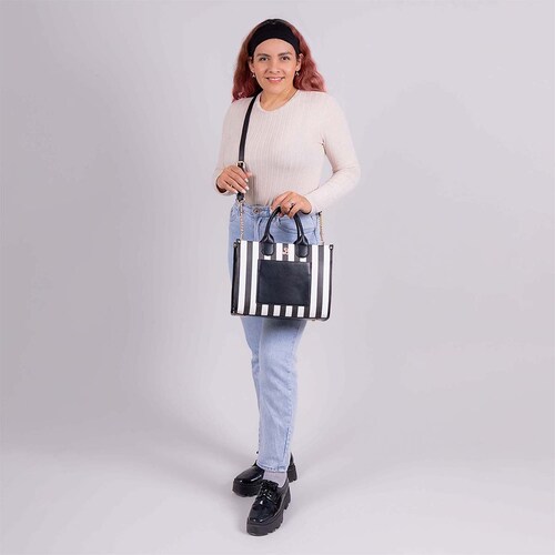 Bolso Satchel Barbie By Gorett Negro para Mujer