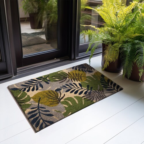 Tapete Entrada Abadi Hojas 75X45 Cm Multicolor