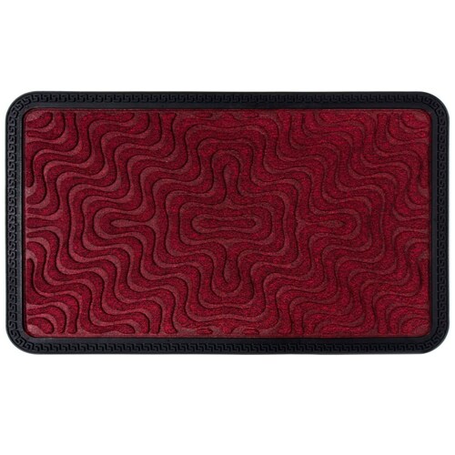 Tapete Entrada Abadi Ondas 75X45 Cm Rojo