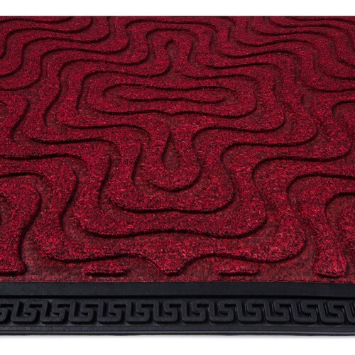 Tapete Entrada Abadi Ondas 75X45 Cm Rojo