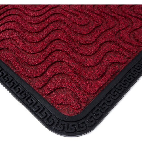 Tapete Entrada Abadi Ondas 75X45 Cm Rojo