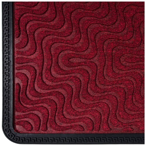 Tapete Entrada Abadi Ondas 75X45 Cm Rojo