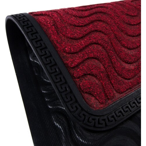 Tapete Entrada Abadi Ondas 75X45 Cm Rojo