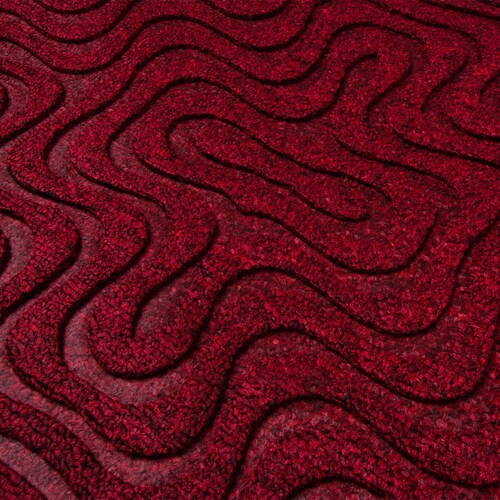 Tapete Entrada Abadi Ondas 75X45 Cm Rojo