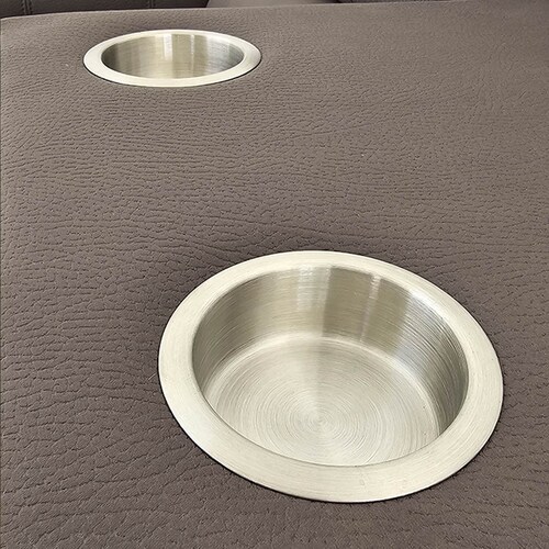 Sofá con 2 Reclinables Dickson Gris con Luz Led Lottus