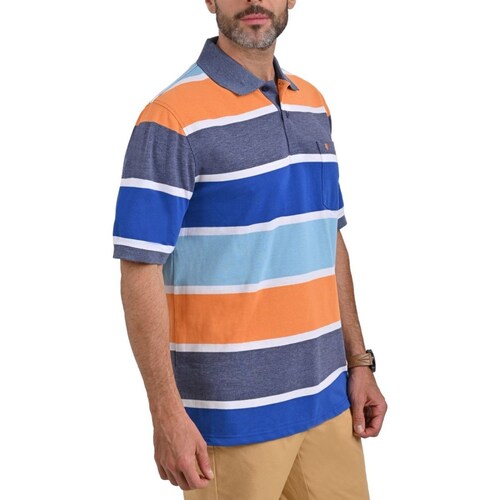 Playera Tipo Polo a Rayas Yale para Hombre Plus