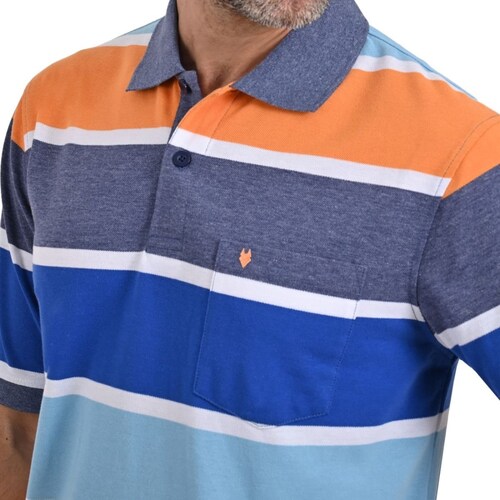 Playera Tipo Polo a Rayas Yale para Hombre Plus