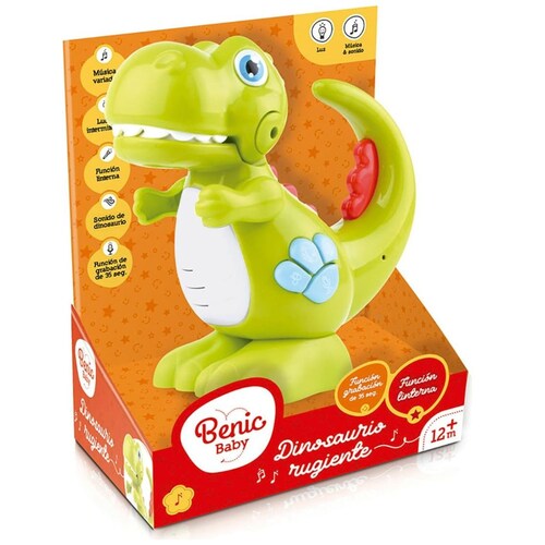 Dinosaurio Benic Baby con Luz Sonido y Grabacion de Voz     