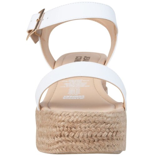Sandalia con Plataforma y Yute Blanca Jeanious para Mujer