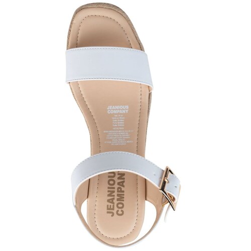 Sandalia con Plataforma y Yute Blanca Jeanious para Mujer
