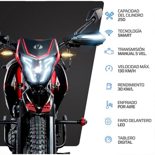Motocicleta Vento Crossmax 250Cc Roja 2024