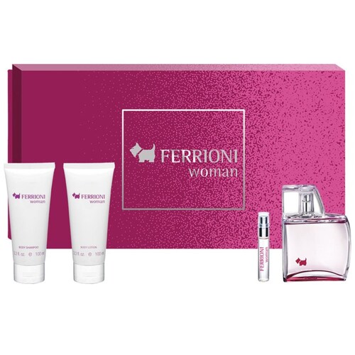 Set Eau de Parfum Ferrioni 100 Ml + Bs 100 Ml + Bl 100 Ml + Perfumero 6 Ml para Mujer