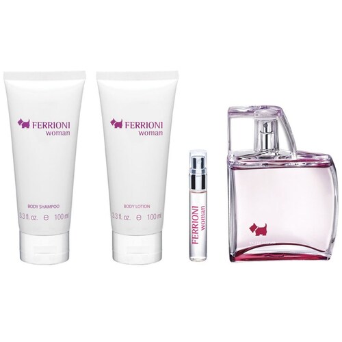 Set Eau de Parfum Ferrioni 100 Ml + Bs 100 Ml + Bl 100 Ml + Perfumero 6 Ml para Mujer
