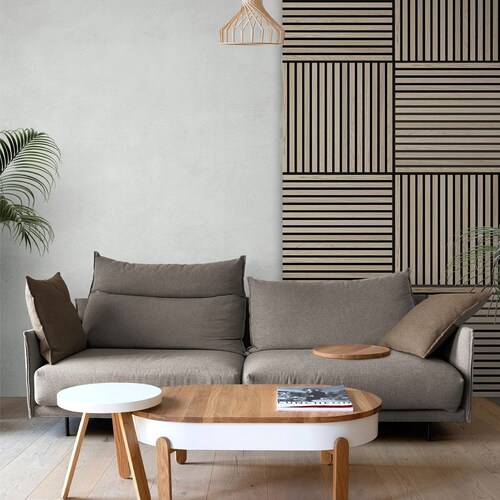Lambrin Acústico Deco Pvc 4 Piezas 60X60Cm Pino