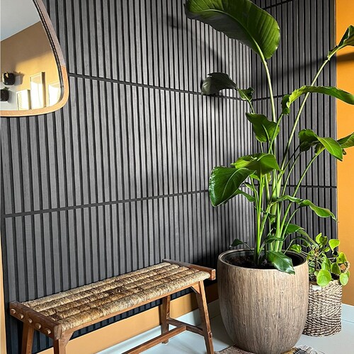 Lambrin Acústico Deco Pvc 4 Piezas 60X60Cm Gris Oxford