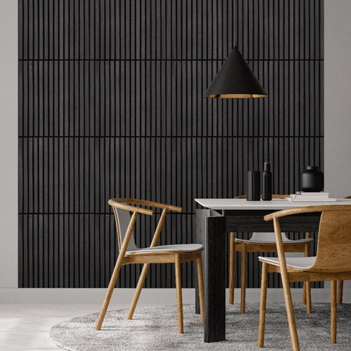 Lambrin Acústico Deco Pvc 4 Piezas 60X60Cm Negro