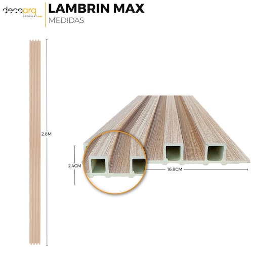 Lambrin Max Deco Pvc 280X16.8Cm Crema