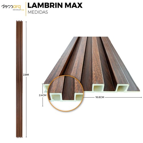 Lambrin Max Deco Pvc 280X16.8Cm Chocolate