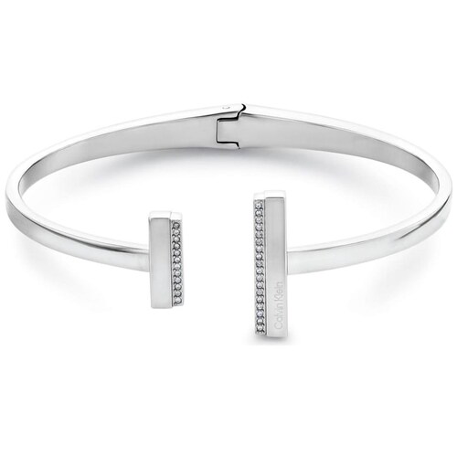 Brazalete  Calvin Klein de Acero Inoxidable y Cristal Plateado para Hombre