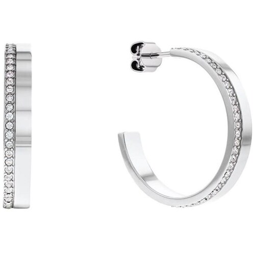 Brazalete  Calvin Klein de Acero Inoxidable y Cristal Plateado para Hombre