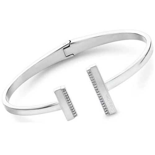 Brazalete  Calvin Klein de Acero Inoxidable y Cristal Plateado para Hombre