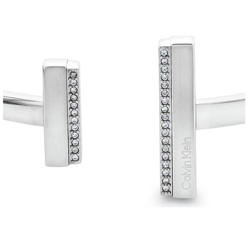 Brazalete  Calvin Klein de Acero Inoxidable y Cristal Plateado para Hombre